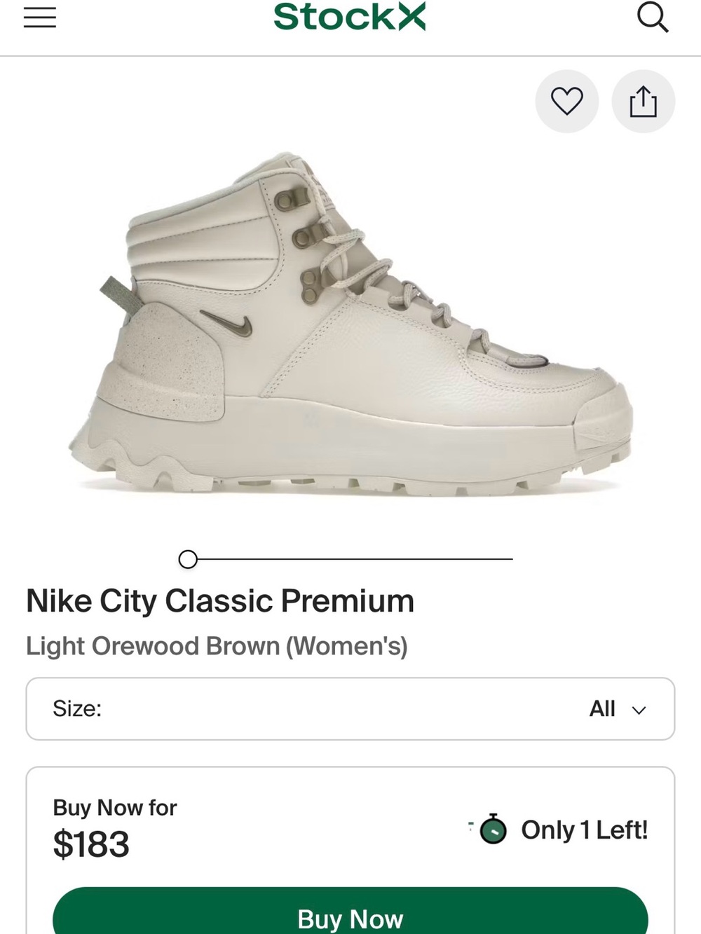 Nike Women’s Lace-Up Mid-Top Boots in Cream